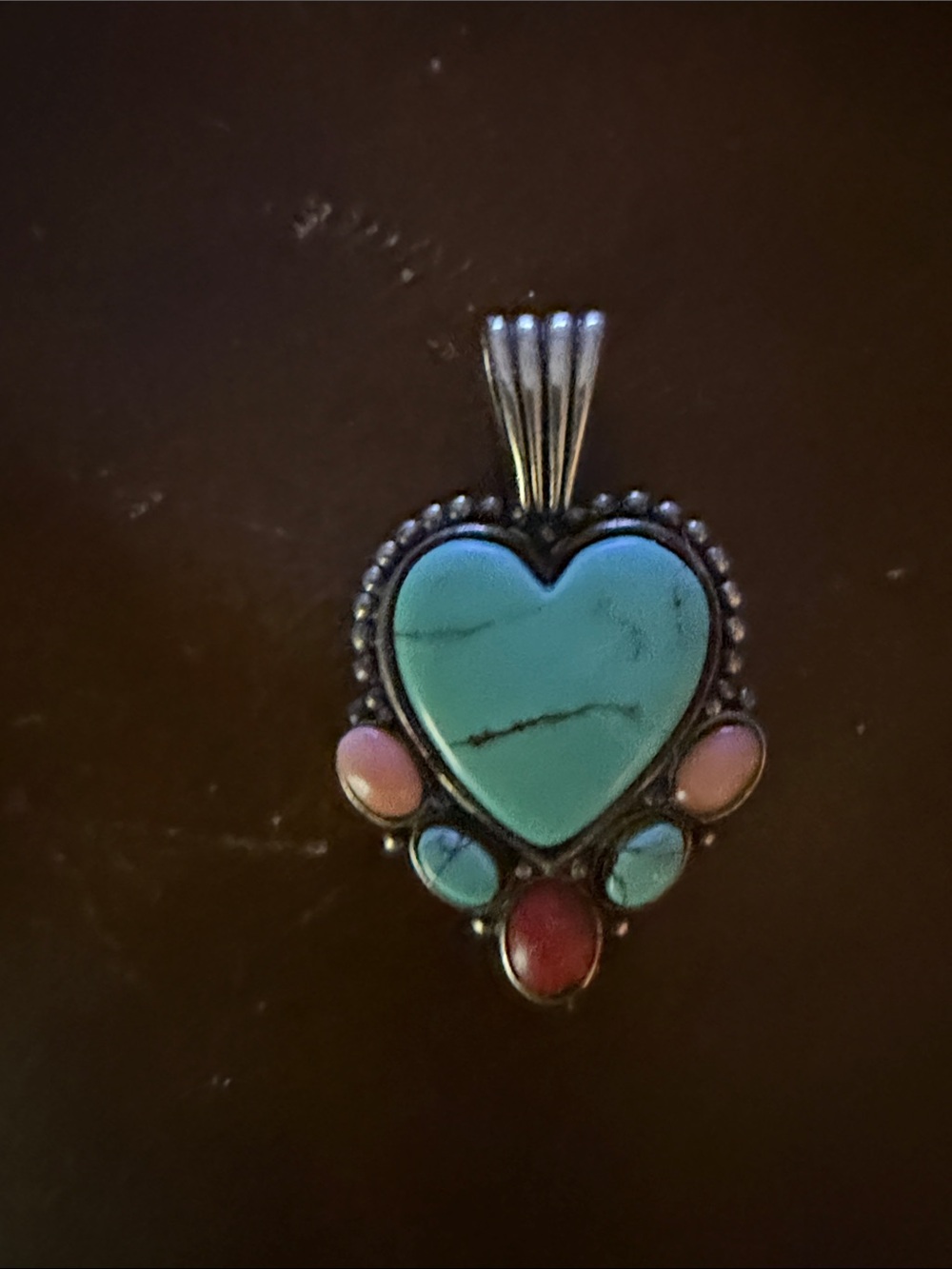 Very old turquoise and sterling silver pendant